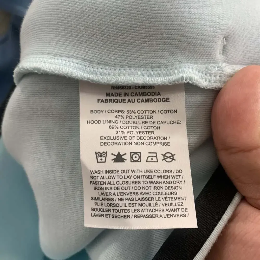 Nike Tech Fleece Hoodie Boy's Large Blue Full Zip Sweatshirt Jacket HV5867-474